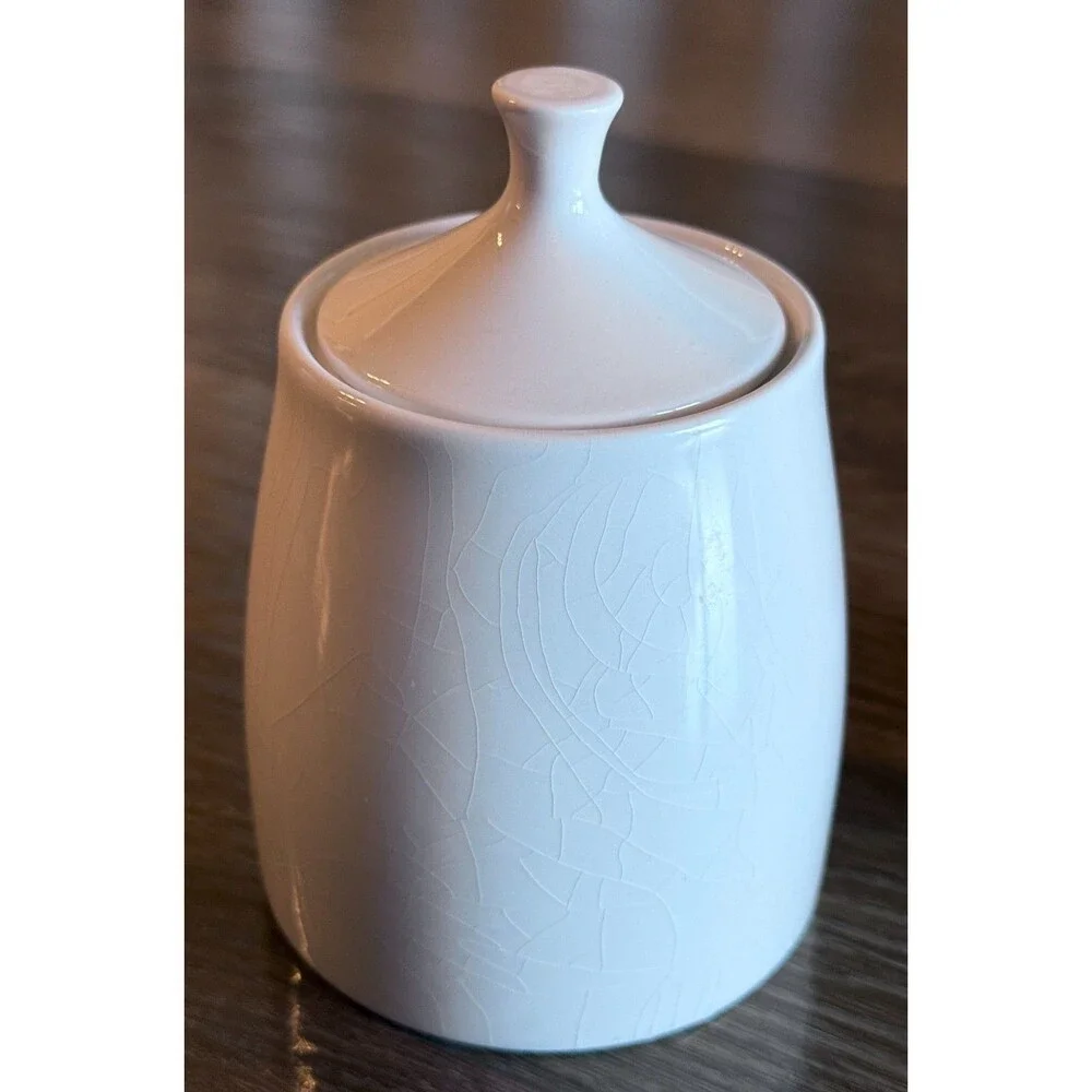 Nassau Ware Japan White Ceramic Sugar Bowl & Creamer Set Vintage